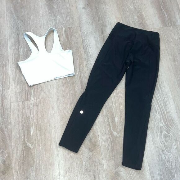 X by Gottex White Racerback Sports Bra & Black Leggings Workout Set, Women’s XS - Picture 6 of 7